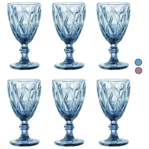 SET 6 COPAS DE COLORES AZULES DIAMOND LYOR 310CC