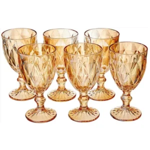 SET 6 COPAS DE COLORES DORADAS DIAMOND LYOR 300CC