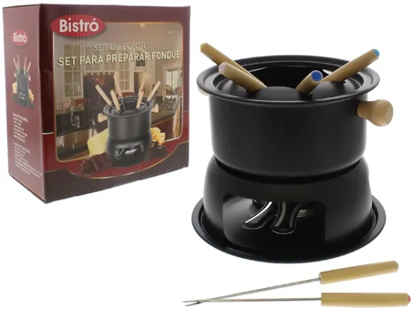 OLLA PARA FONDUE DE ACERO CON PINCHOS