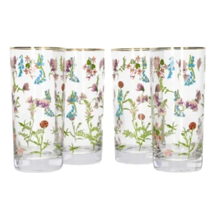 SET 4 VASOS ALTOS FLORAL