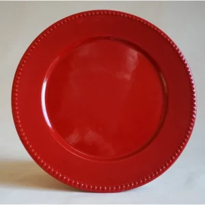 PLATO ROJO PLANO 27CM