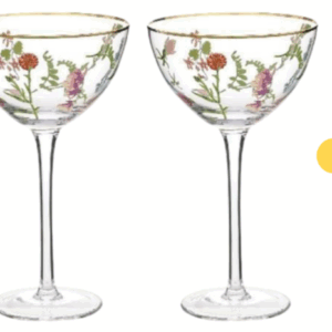 SET 2 COPAS FLORAL COUPE