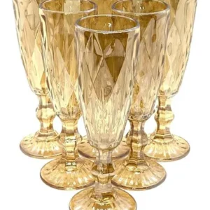SET 6 COPAS PARA ESPUMANTE DIAMOND DORADO 160CC