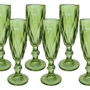 SET 6 COPAS ESPUMANTE VERDE 160CC