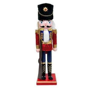 CASCANUECES SOLDADO 38CM ADORNO NAVIDEÑO ROJO