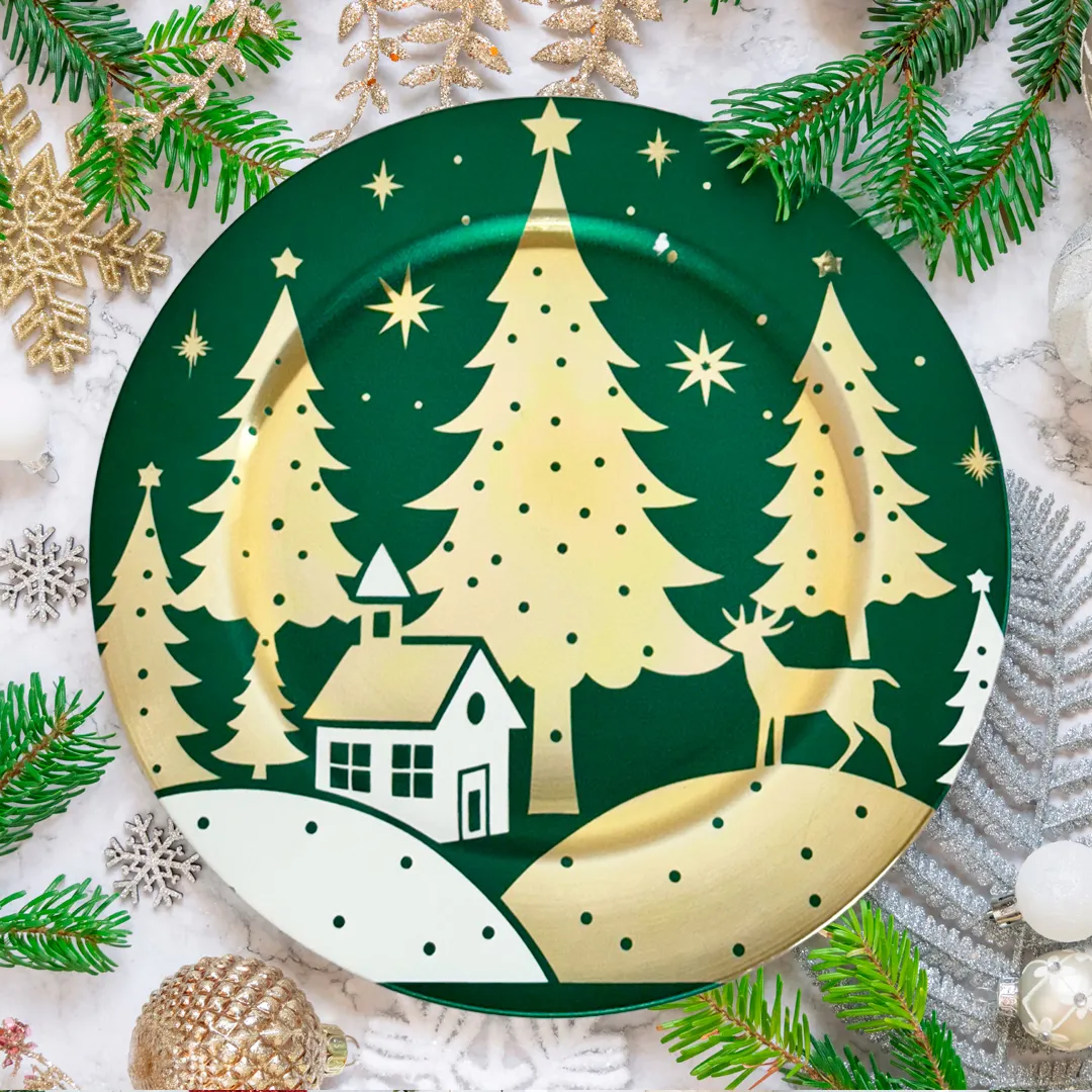 PLATO BASE DISEÑO NAVIDAD 32CM - Imagen 2