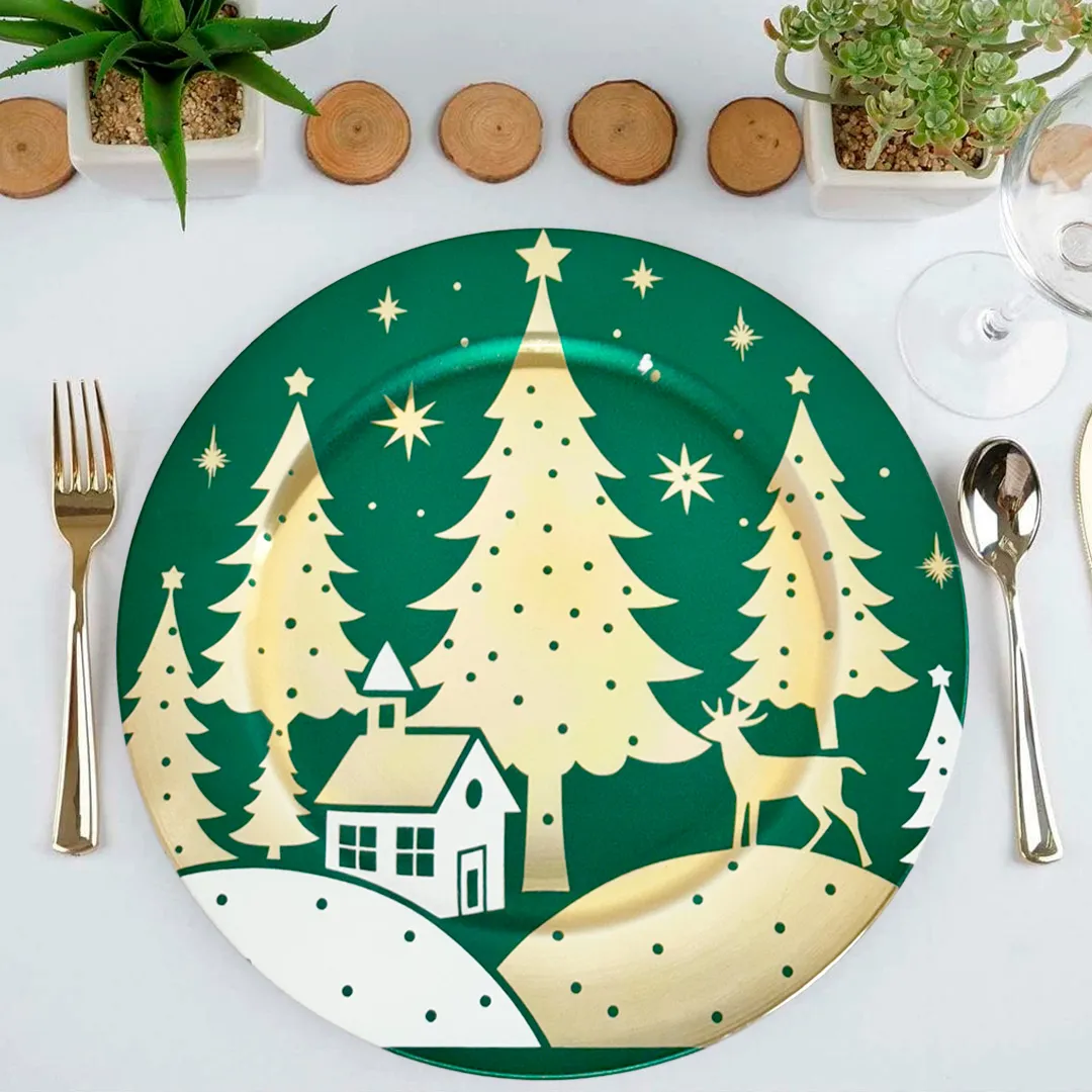 PLATO BASE DISEÑO NAVIDAD 32CM - Imagen 4