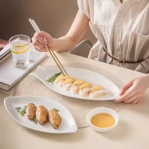 PLATO FUENTE PESCADO CERÁMICA BLANCA 28CM ¡OFERTAS DE VERANO!