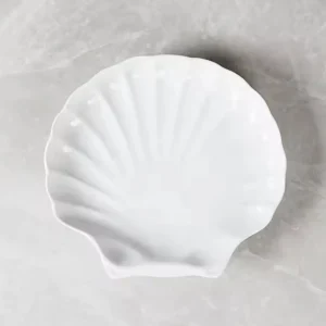 PLATO CONCHA DE CERÁMICA BLANCA 10CM ¡OFERTAS DE VERANO!