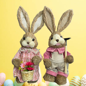 SET PAREJA CONEJOS DE PASCUA 35CM