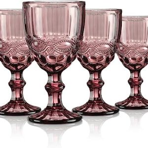 SET 6 COPAS VIDRIO DE COLOR PÚRPURA 310CC ¡OFERTA DE VERANO!