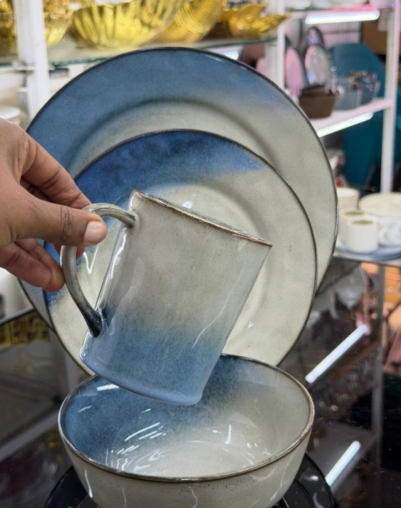 SET VAJILLA 16 PZS COSTA AZUL CERÁMICA - Imagen 2