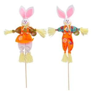 PAREJA DE CONEJOS DE PASCUA DECORACIÓN 32X77CM