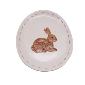 PLATO OVALADO CONEJO PASCUA 21CM