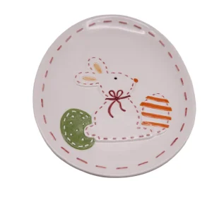 PLATO OVALADO CONEJO PASCUA 21CM