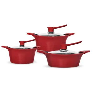 BATERÍA COCINA BOHLIER ROJO 2 LITROS 4 LITROS 3.6 LITROS 6 PIEZAS