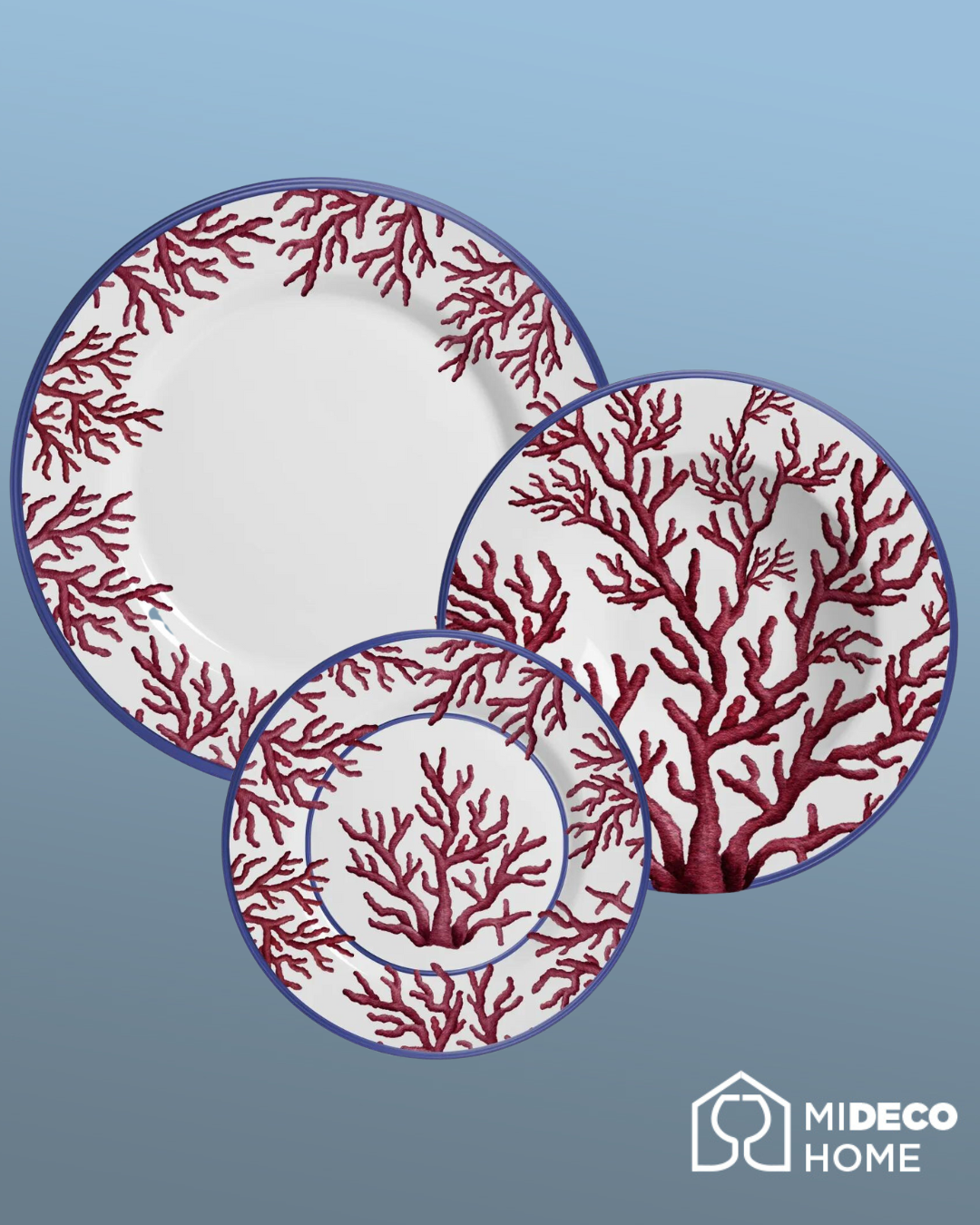 SET 18 PIEZAS VAJILLA CORAL GLABES ROJO PARA 6 PERSONAS ¡SALE DÍA DEL PADRE! - Imagen 5
