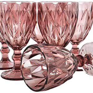 SET 6 COPAS DE COLORES PÚRPURA DIAMOND LYOR 310CC