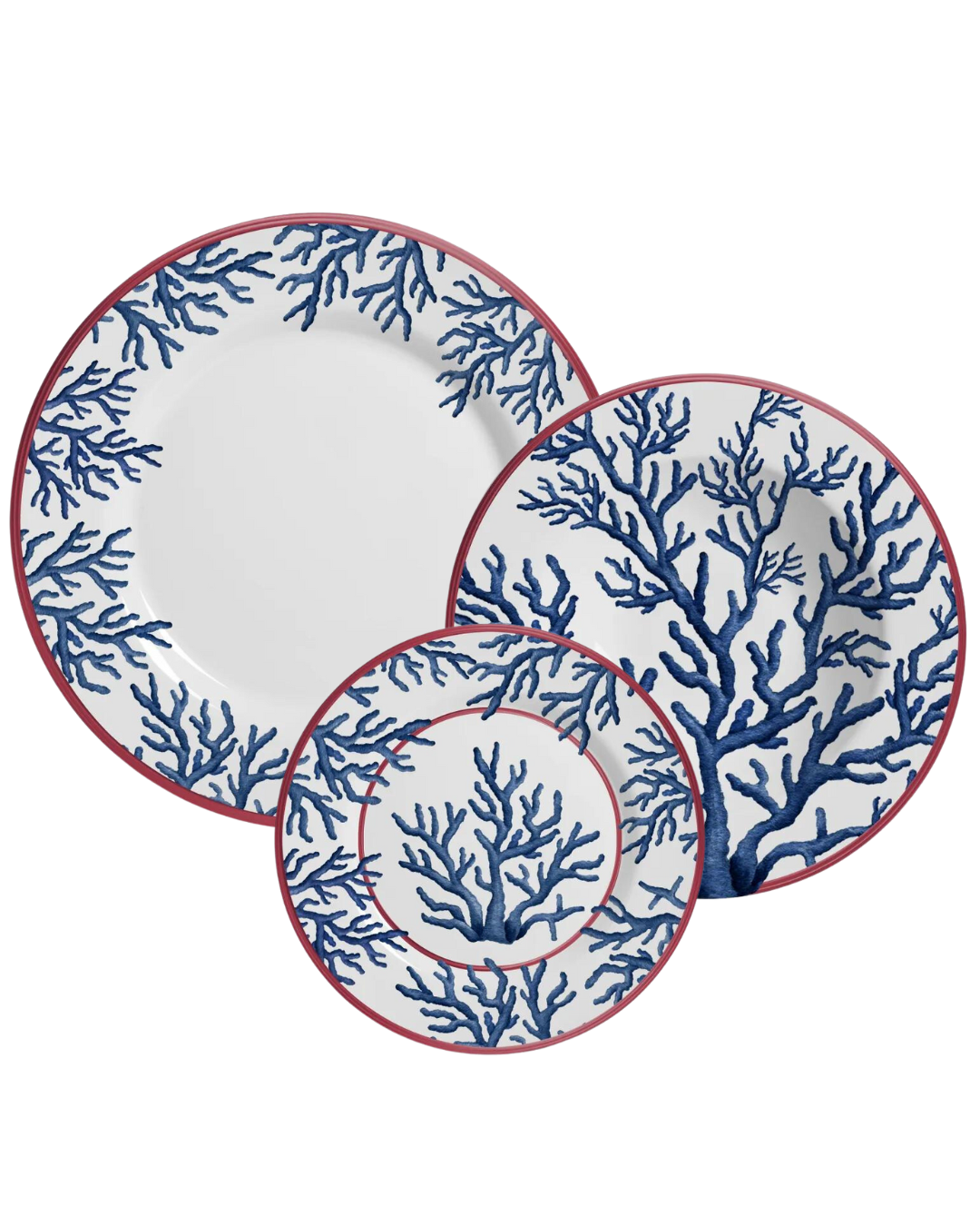 SET 18 PIEZAS VAJILLA CORAL GLABES AZUL PARA 6 PERSONAS
