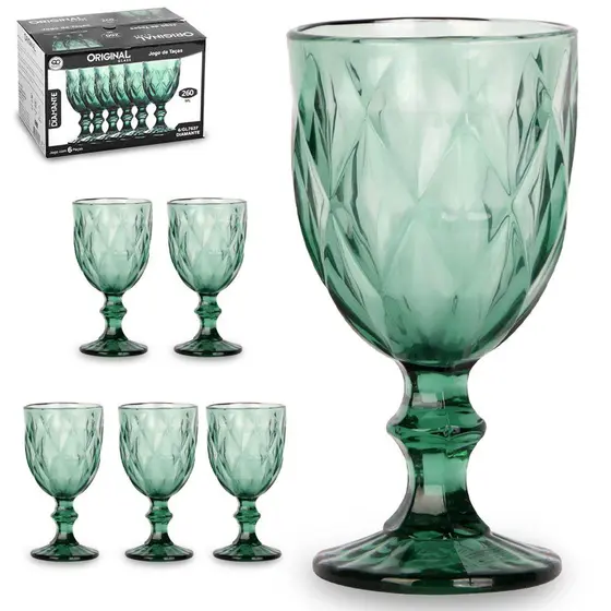 SET 6 COPAS DIAMOND LYOR ESMERALDA 300CC¡OFERTA CYBER!