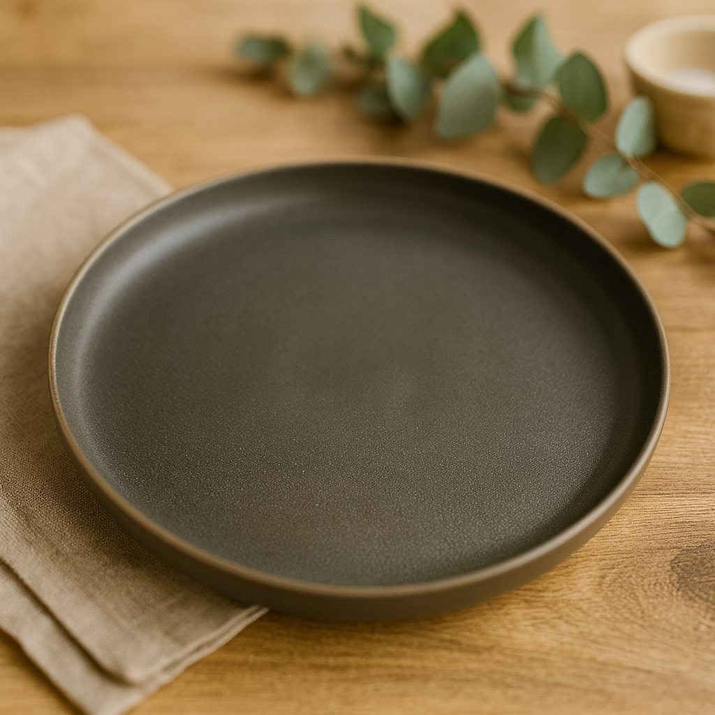 PLATO NEGRO DE PORCELANA ENTRADA/ POSTRE 21CMX3CM
