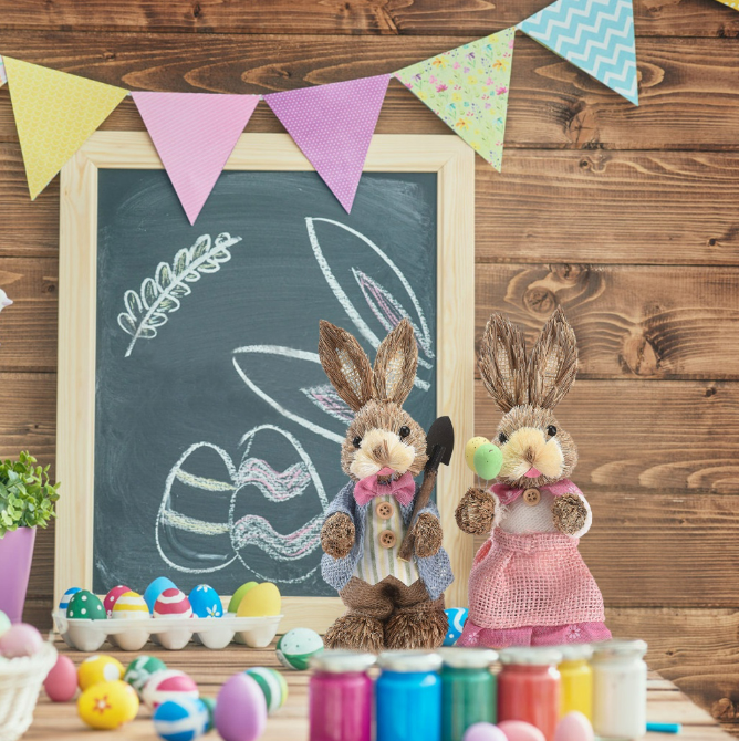 SET PAREJA DE CONEJOS DE PASCUA 35CM - Imagen 4