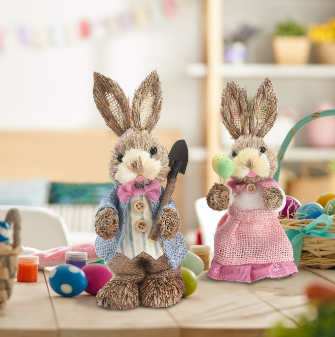 SET PAREJA DE CONEJOS DE PASCUA 35CM - Imagen 2