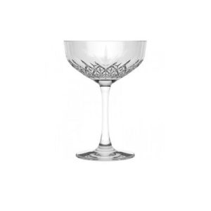 SET CON 6 COPAS VIDRIO CHAMPAGNE TALLADA 255CC ¡OFERTA CYBER!