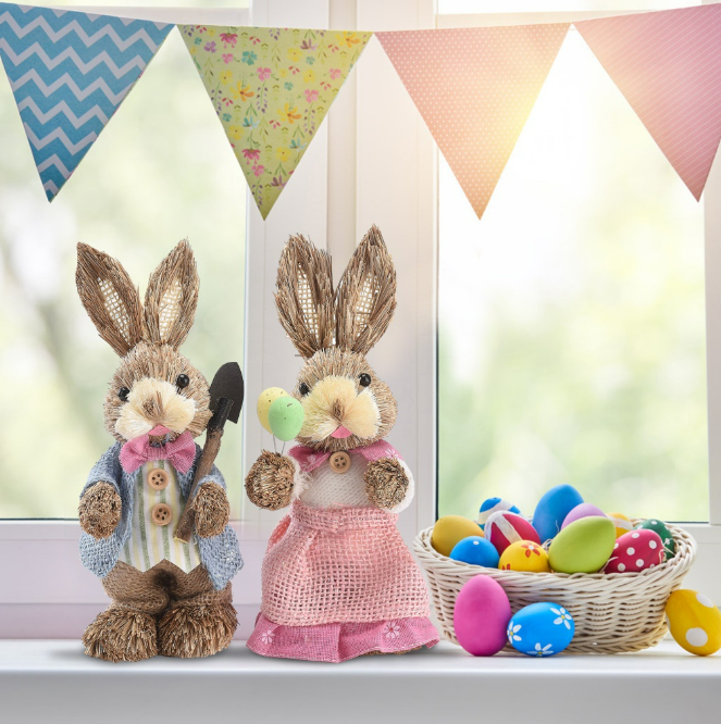 SET PAREJA DE CONEJOS DE PASCUA 35CM