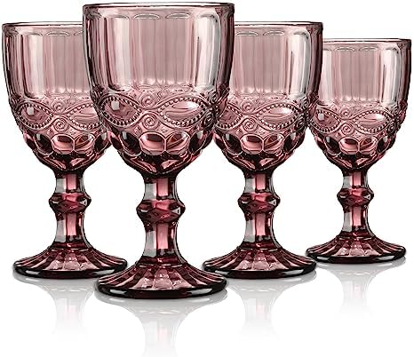 SET 6 COPAS VIDRIO DE COLOR PĂRPURA 310CC