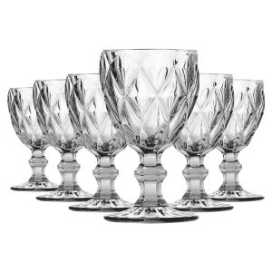 SET 6 COPAS DIAMOND LYOR TRANSPARENTE 300CC
