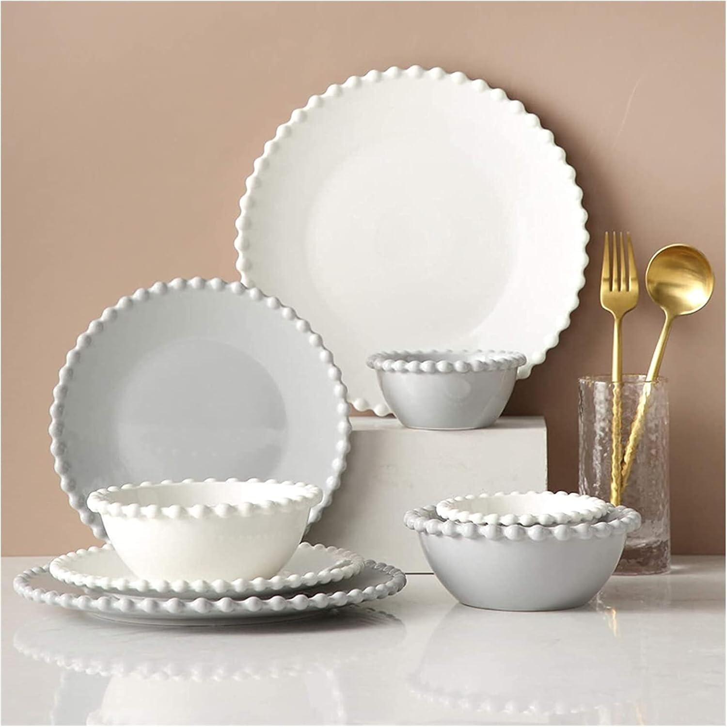 SET CON 18 PIEZAS VAJILLA CEMAMICA ROMANTIC