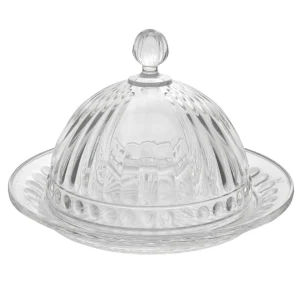 PORTA QUESO DE VIDRIO CON TAPA 20x13Cms