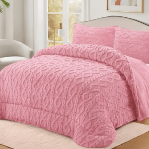 PLUMON CUBRECAMA DE 2P CON CHIPORRO ROSA