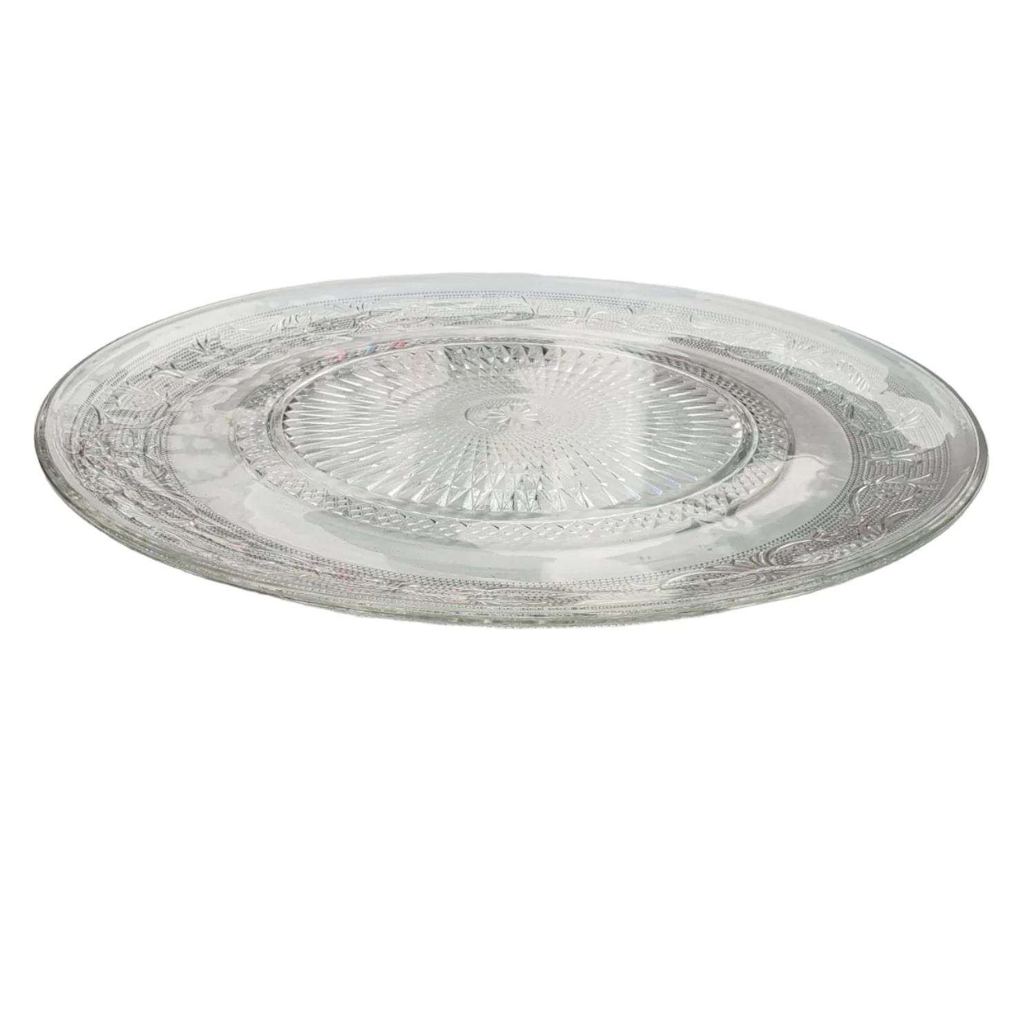 SET 6 PLATOS BASES DE VIDRIO TALLADO 33CM ¡OFERTA CYBER! - Imagen 2