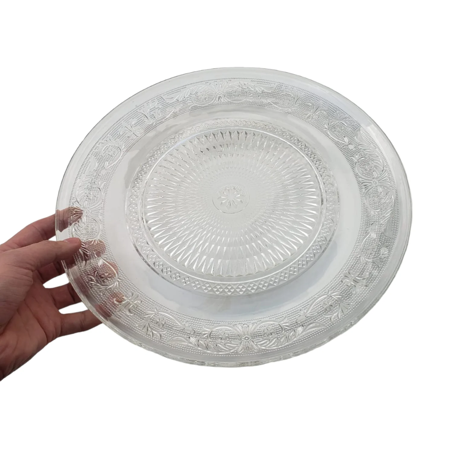 SET 6 PLATOS BASES DE VIDRIO TALLADO 33CM ¡OFERTA CYBER! - Imagen 3