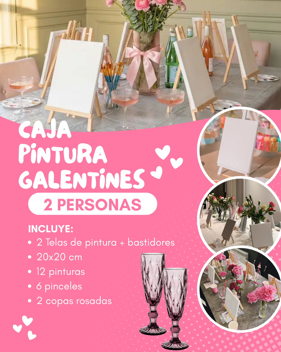 CAJA DE PINTURA GALENTINES 2 PERSONAS ¡DÍA DEL AMOR!