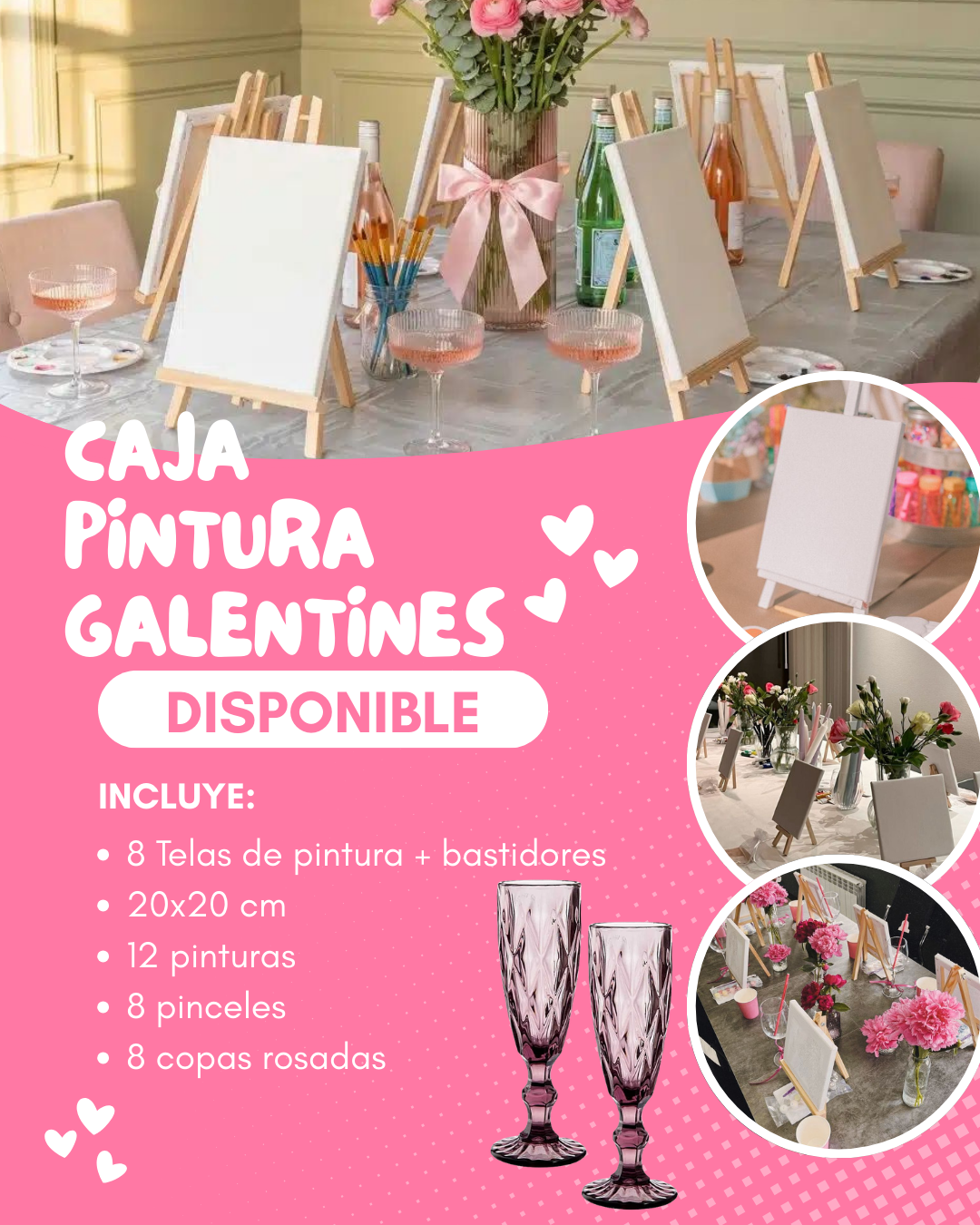 CAJA DE PINTURA GALENTINES 8 PERSONAS ¡DÍA DEL AMOR!