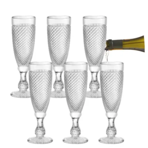 SET 6 COPAS PARA ESPUMANTE TRANSPARENTE ¡OFERTA CYBER!