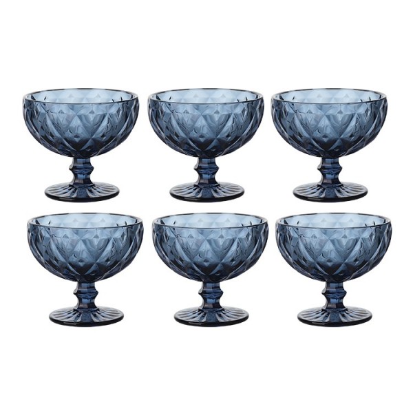 SET 6 COPAS PARA POSTRE DIAMOND AZUL 400CC