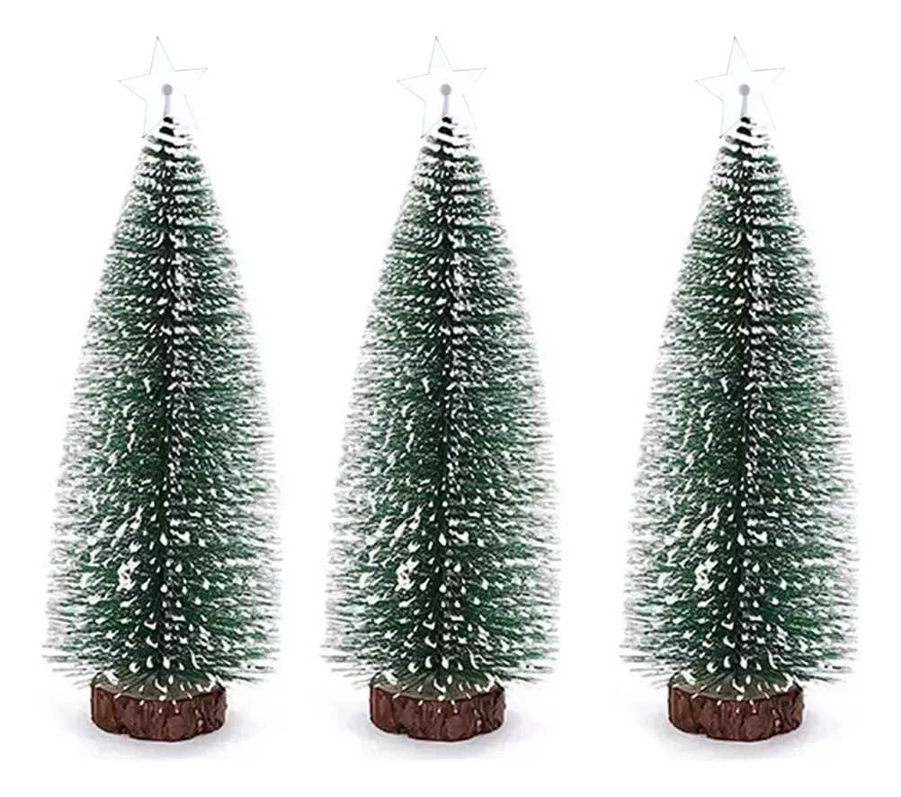 SET 3 MINI ÁRBOLES DECORATIVAS NAVIDAD 17CM