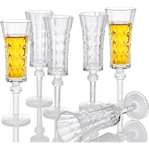SET 6 COPAS FLAUTA TALLADA 180ML