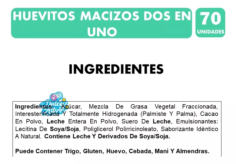 HUEVITOS DE CHOCOLATE BOLSA 70 UNIDADES - Imagen 2