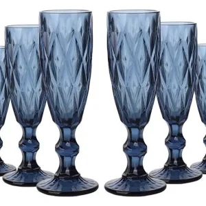 SET 6 COPAS ESPUMANTE AZUL DIAMOND ¡OFERTA CYBER!
