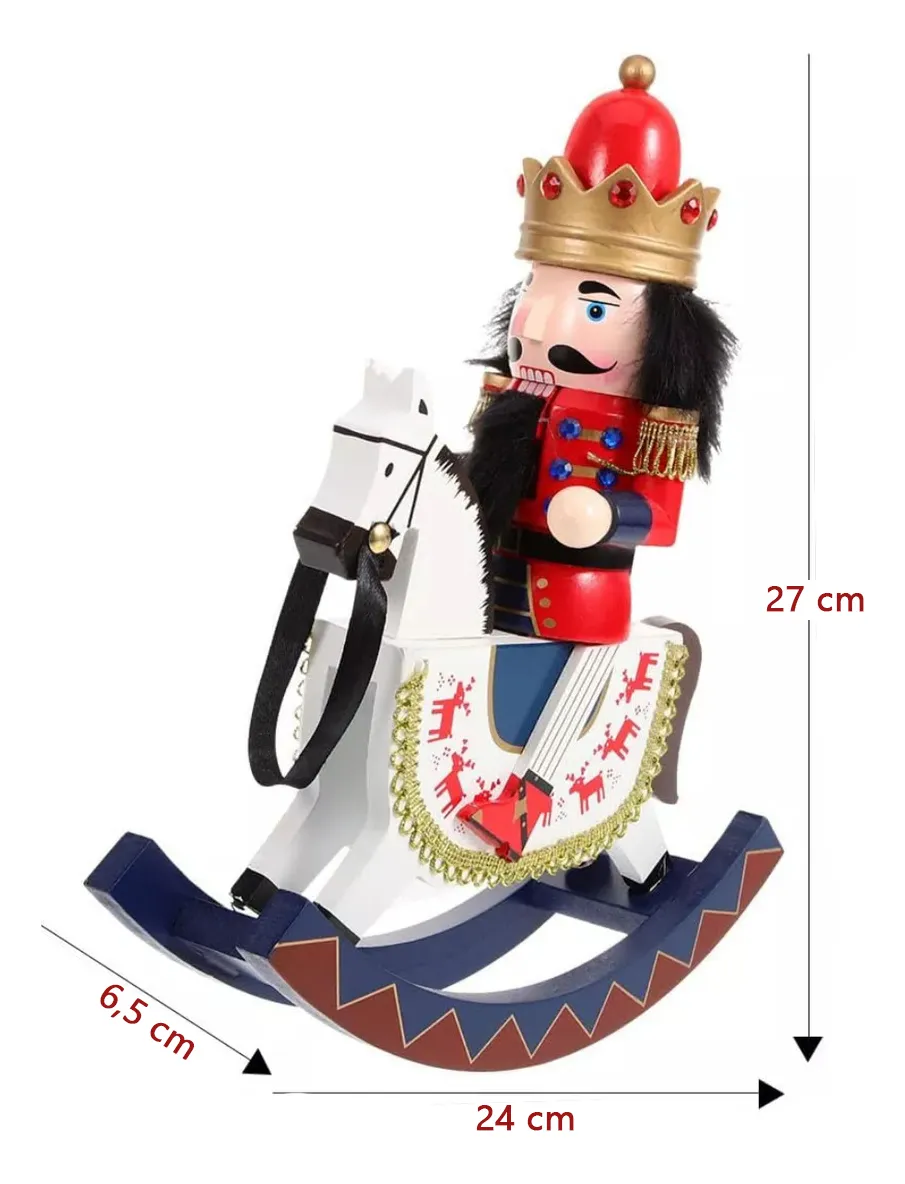CASCANUECES A CABALLO 27CM ADORNO NAVIDEÑO ¡REMATE NAVIDAD! - Imagen 4
