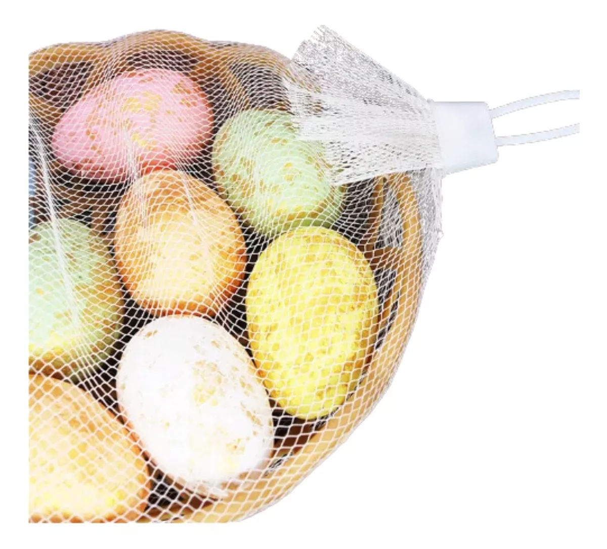 CESTA CON 9 HUEVOS DE PASCUA DECORATIVOS - Imagen 3