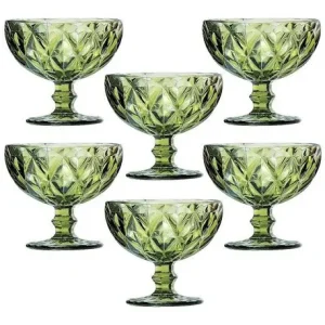 SET 6 COPAS PARA POSTRE DIAMOND VERDE 400CC ¡OFERTA CYBER!