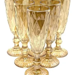 SET 6 COPAS PARA ESPUMANTE DIAMOND DORADO 160CC ¡OFERTA CYBER!