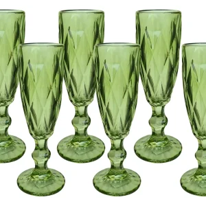 SET 6 COPAS ESPUMANTE VERDE 160CC ¡OFERTA CYBER!