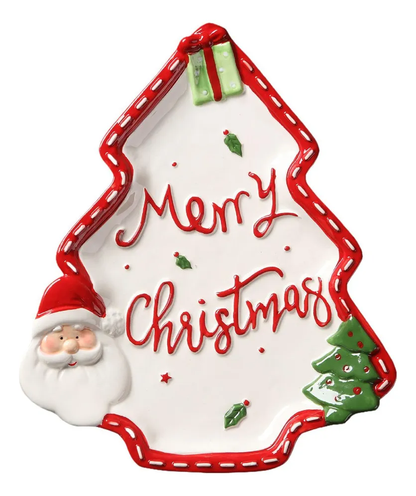 PLATO DE NAVIDAD PARA DULCES/ GALLETAS 31CM ¡REMATE NAVIDAD!